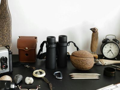 Artists desk with focus on tools