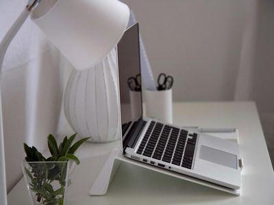Clean minimalist office workspace setup