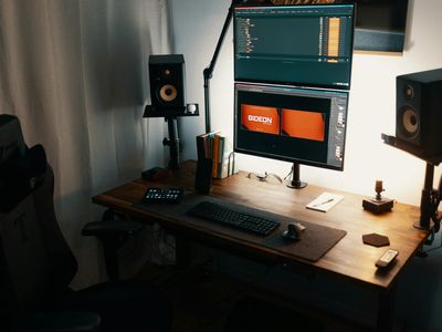 Home office setup with soft lighting